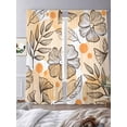 thumbnail image 2 of Orange Floral Fall Sheer Curtains 84 Inch Length 2 Panels Set, Thanksgiving Botanical Maple Leaf Voile Window Treatment Rod Pocket Curtains Sheers Drapes for Bedroom/Living Room/Kitchen 52"x84"x2, 2 of 7