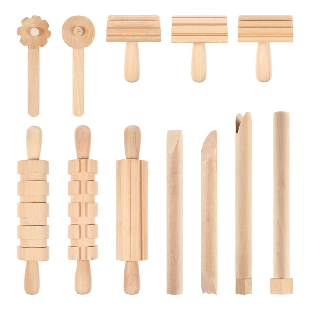 MasteelfCA Practical Clay Shaping Tools Set Wooden Dough Molding Tools Kit for Toddlers Kids