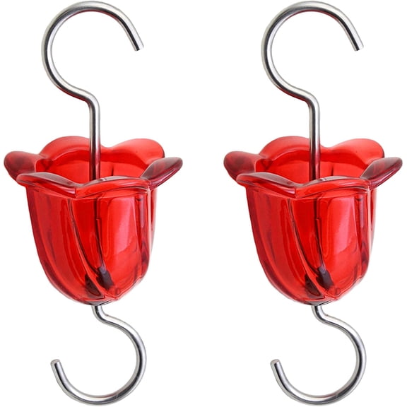 Pack of 2 Flower Design Glass Ant Moat for Hummingbird and Oriole Feeders Large Capacity Guard for Nectar Feeders