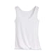 thumbnail image 3 of Pijama de manga corta para mujer, blusa lisa con cuello en U, de 3 piezas, 3 of 4