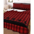 thumbnail image 3 of Quilts Twin XL Size, Red Black Plaid Soft Comforter Bedding Set for Bed, Country Vintage Star Abstract Gingham Lightweight Quilted Bedspread with Pillow Cover(2 Pieces) for All Season, 68x98 Inch, 3 of 6