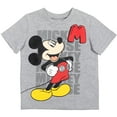 thumbnail image 2 of Disney Mickey Mouse Toddler Boys T-Shirt Athletic Mesh Shorts Set Grey/Navy 5T, 2 of 5