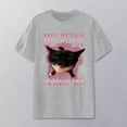 thumbnail image 2 of Tiweut Womens Casual Tees The Beast Inside Me Funny Cat Meme for Women T-Shirt,Grey,3XL, 2 of 3
