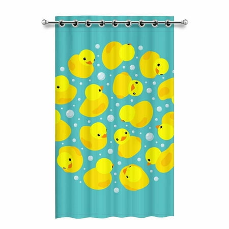 Mkhert Yellow Rubber Ducks Blackout Window Curtain Drapes Bedroom