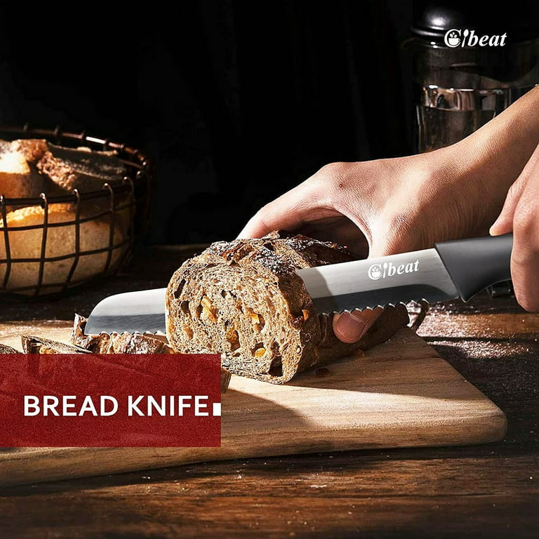 Cuisinart 5 Knives & 3 Blade Sheaths Bread, 2 Utility, Steak, Santoku