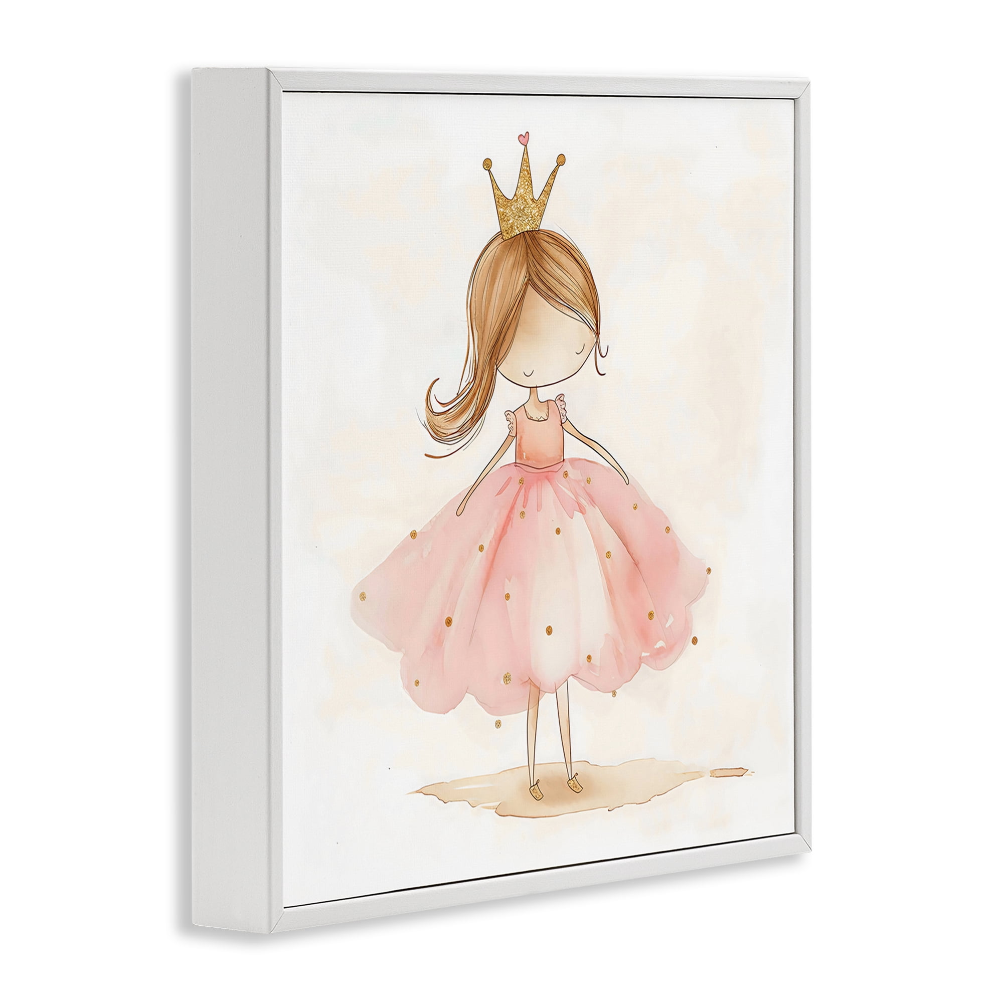 Stupell Industries Little Princess with Crown White Framed Giclee Art, design by Creative Studio