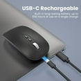 thumbnail image 4 of USB C Wireless Mouse, cimetech Rechargeable Portable Silent Mouse 2.4G Type C and Bluetooth Dual Mode Wireless Mice, Slim Travel Mouse Adjustable Dpi for MacBook Air, Laptop, Mac, MacBook, Android, 4 of 10