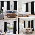 thumbnail image 6 of 100% Blackout Curtains 2 Panels Set, 52" Back Tab/Rod Pocket with Machine Washable Linen Textured Blackout Drape for Bedroom, Curtains,Black, 6 of 6