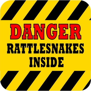 StickerTalk Danger Rattlesnakes Inside Vinyl Sticker, 4 inches x 4 inches