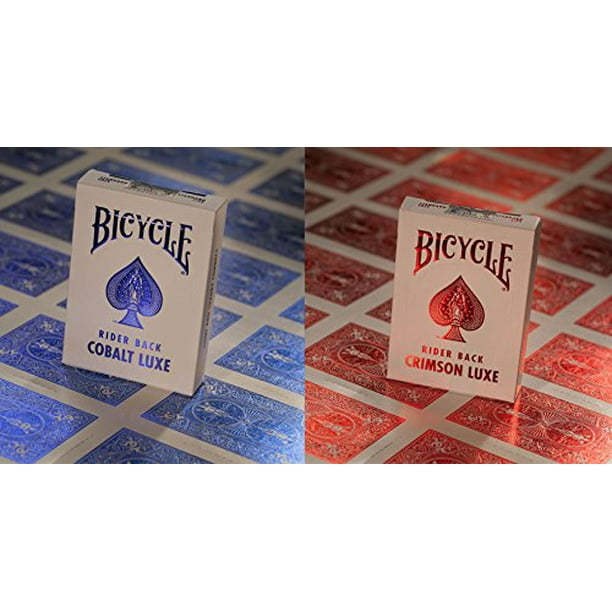 Bicycle Metal Luxe MetalLuxe Rider Back Playing cards 2 Decks crimson Red and cobalt Blue Walmart