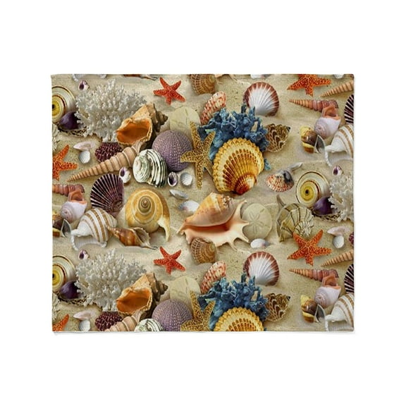 CafePress - Seashells And Starfish Throw Blanket - Soft Fleece Throw Blanket, 50"x60" for All Ages