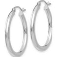 thumbnail image 3 of 14K White Gold Polished 2.5mm Tube Hoop Earrings (25 X 2.5) Made In Peru t839, 3 of 6