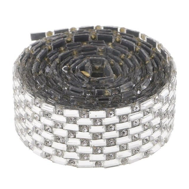 veasfak 1 Yard Ruban de Strass Cristal Couture Bricolage 8 Rangées 20mm