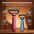 thumbnail image 6 of Removes Tangles Knots and Loose Fur Deshedding Dog Brush Undercoat Rake Pet Brush for Long Hair Dematting Comb for Dogs and Cats Grooming Tool, 6 of 8