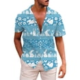thumbnail image 4 of Christian Gifts for Men Cute Rabbit Print Short Sleeve Summer Shirt for Men,Blue,L, 4 of 4