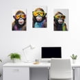 thumbnail image 4 of ZHONGYUTONG Monkey Canvas Wall Art 3 Pieces Gorilla Wearing Glasses Poster Prints Abstract Colorful Animal Paintings Home Decor Framed (20.00" x 28.00" x 3PCS), 4 of 6