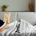 thumbnail image 3 of Hello Soft Flannel Fleece Throw Blanket, Calligraphy Phrase in Black Hand Written Style Font with Pink Heart, Cozy Plush for Indoor and Outdoor Use, 50" x 70", Pink Black, by Ambesonne, 3 of 5