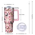 thumbnail image 2 of OBREWU Pink Cute Dachshund Dog and Love Heart Tumbler with Handle and Lid,Pink Cute Dachshund Dog and Love Heart 40oz Double Wall Vacuum Insulated Tumbler,Cups Gift for Women and Men, 2 of 7