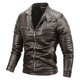 thumbnail image 3 of Chaqueta de cuero sintético para jóvenes JG-8568 para hombre, además de ropa de motociclista de terciopelo, cálida y informal a la moda para hombre, 3 of 4