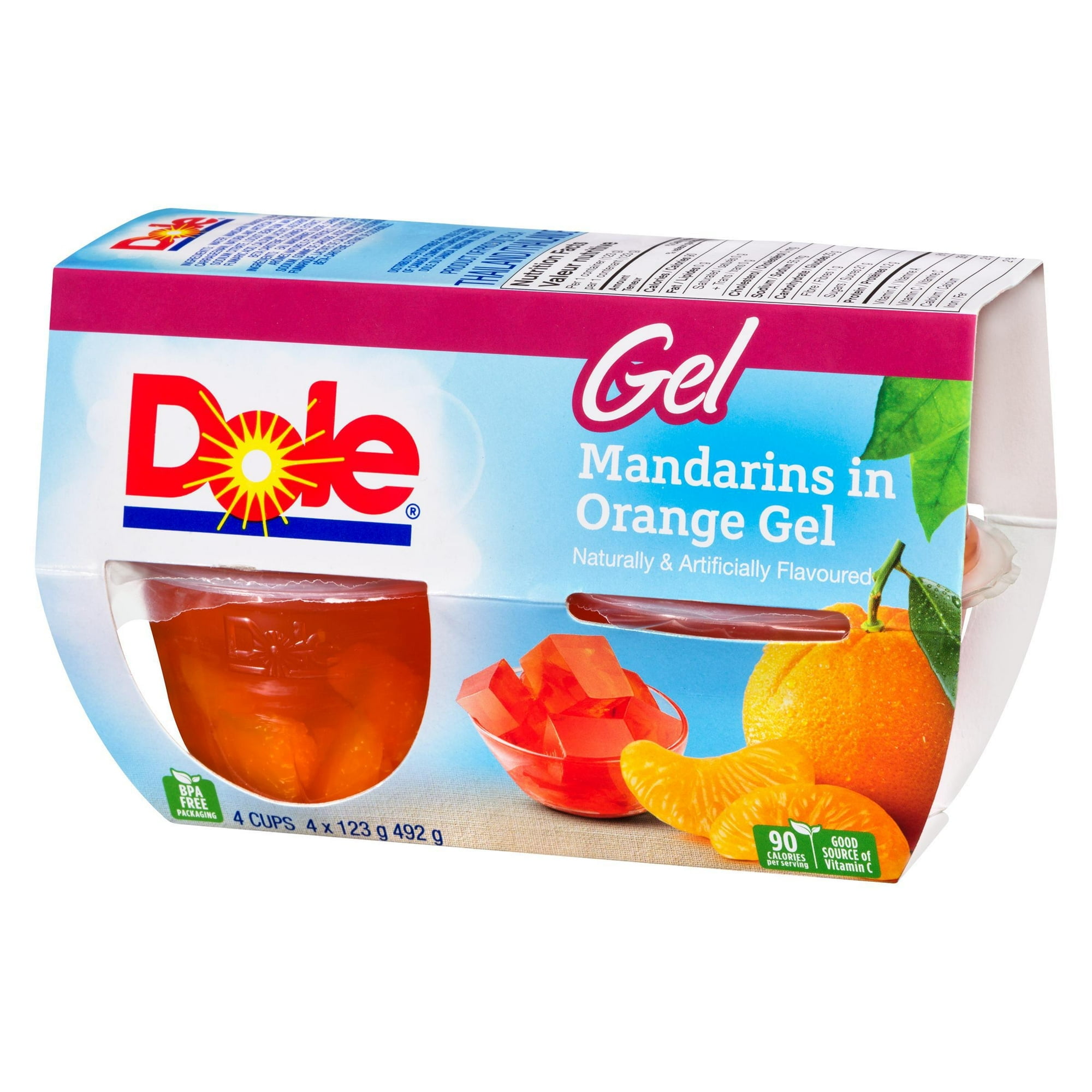 Dole Mandarins in Orange Gel, 4 Cups, 492 g