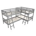 thumbnail image 6 of L-Shaped Twin Bunk Bed Twin Over Twin Bunk Bed with Ladder No Box Spring Needed, 6 of 7