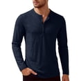 thumbnail image 5 of Yifymode Men's Henley Linen Long Sleeve T Shirts, Lightweight Button Crewneck Casual Tops for Daily Outdoor Leisure Athletic Wear, 5 of 5