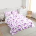 thumbnail image 3 of Castle Fairy Kids Teens Cute Ribbon Bow Knot 3 Pieces Queen Comforter Set,Abstract Geometric Plaid Ultra Soft Bedding Sets,Cartoon Kawaii Bow Bedding Comforter Set Breathable,Breathable Home Decor, 3 of 8