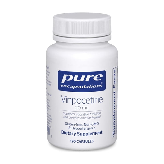 Pure Encapsulations Vinpocetine 20 mg - Brain & Cerebrovascular Support - Memory Support - Gluten-Free & Non-GMO - 120 Capsules