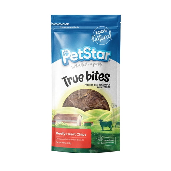 Premios para Perro Petstar Beefy Heart Chips True Bites 80gr