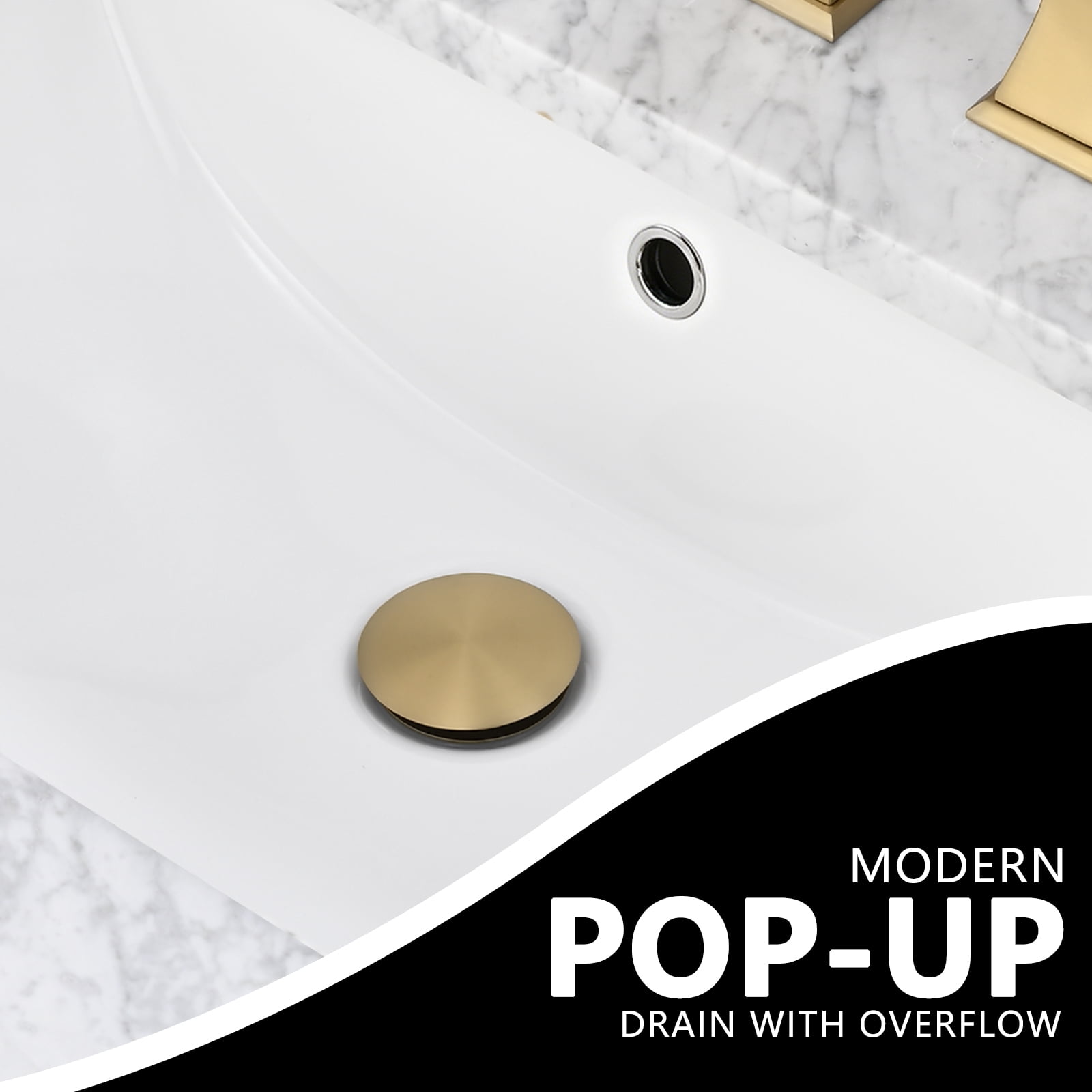 Pop-Up Bathroom Sink Drain With Overflow