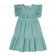 Wonder Nation Girls Ruffle Yoke Dress, Sizes 4-18 & Plus