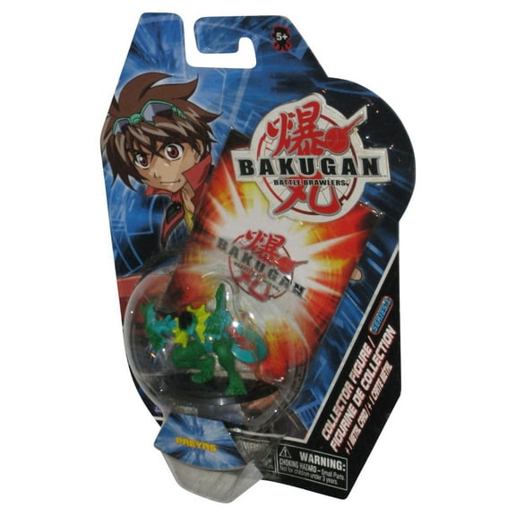 Bakugan Battle Brawlers (2007) Spin Master Green Preyas 2-Inch Mini Figure w/ Metal Card