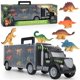 thumbnail image 1 of Dinosaur Toys Truck Transport Carrier Truck Toys con Dinosaur Toys Animals Toys Double Inside Storage Set para niños,11 Afortunado Sencillez, 1 of 5