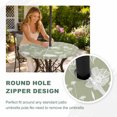 thumbnail image 4 of Round Outdoor Tablecloth with Umbrella Hole and Zipper, Sage Green Wildflowers Tablecloth with Elastic Waterproof, Farmhouse Floral Botanical Leaves Patio Table Covers for 36" - 44" Pool Tables, 4 of 9