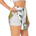 thumbnail image 2 of Bixox Women's Gnome Sweet Honey pattern 2 in 1 Running Shorts - Lightweight Athletic Workout Gym Yoga Shorts Liner with Pockets - Medium, 2 of 7