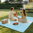 thumbnail image 4 of Aqua White Stripe Outdoor Rug 3x5 Ft - Reversible Patio Rug Outdoor Camping Rugs, Modern Rustic Vertical Striped Washable Indoor Outdoor Area Rugs, Non-Slip Outdoor Carpet Runner for Deck/Porch, 4 of 8