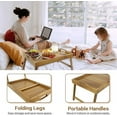 thumbnail image 5 of Utoplike Acacia Bed Tray Table for Eating, Large Breakfast Tray with Folding Legs, Wood Serving Trays for Laptop Working, 5 of 6