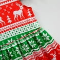 thumbnail image 5 of XEGLSBU Christmas Flower Girl Dress Short Size 6 Kids Girls Flying Sleeve Christmas Cartoon Deer Print Show Dress Home Comfort Dress Green Size 6-7 Years, 5 of 8