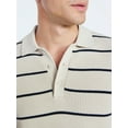 thumbnail image 4 of Free Assembly Men's Textured Stripe Polo Sweater with Short Sleeves, Sizes S-3XL, 4 of 6