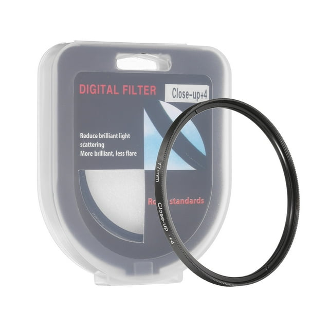 77mm Close-up Filter Macro Lens Filter +4 Diopter Magnification Close-up Lenses with Cap, Black