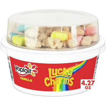 Yoplait Vanilla Low  Yogurt & Lucky Charms Cereal Snack, 4.27 OZ