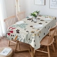 thumbnail image 4 of Rectangle Tablecloth Waterproof for Kitchen, Boho Flower Plant Bohemian Abstract Floral Polyester Wrinkle Textured Tablecloths, Indoor/Outdoor Decor Desktop Protectors Tablecloths, 60"x84", 4 of 6