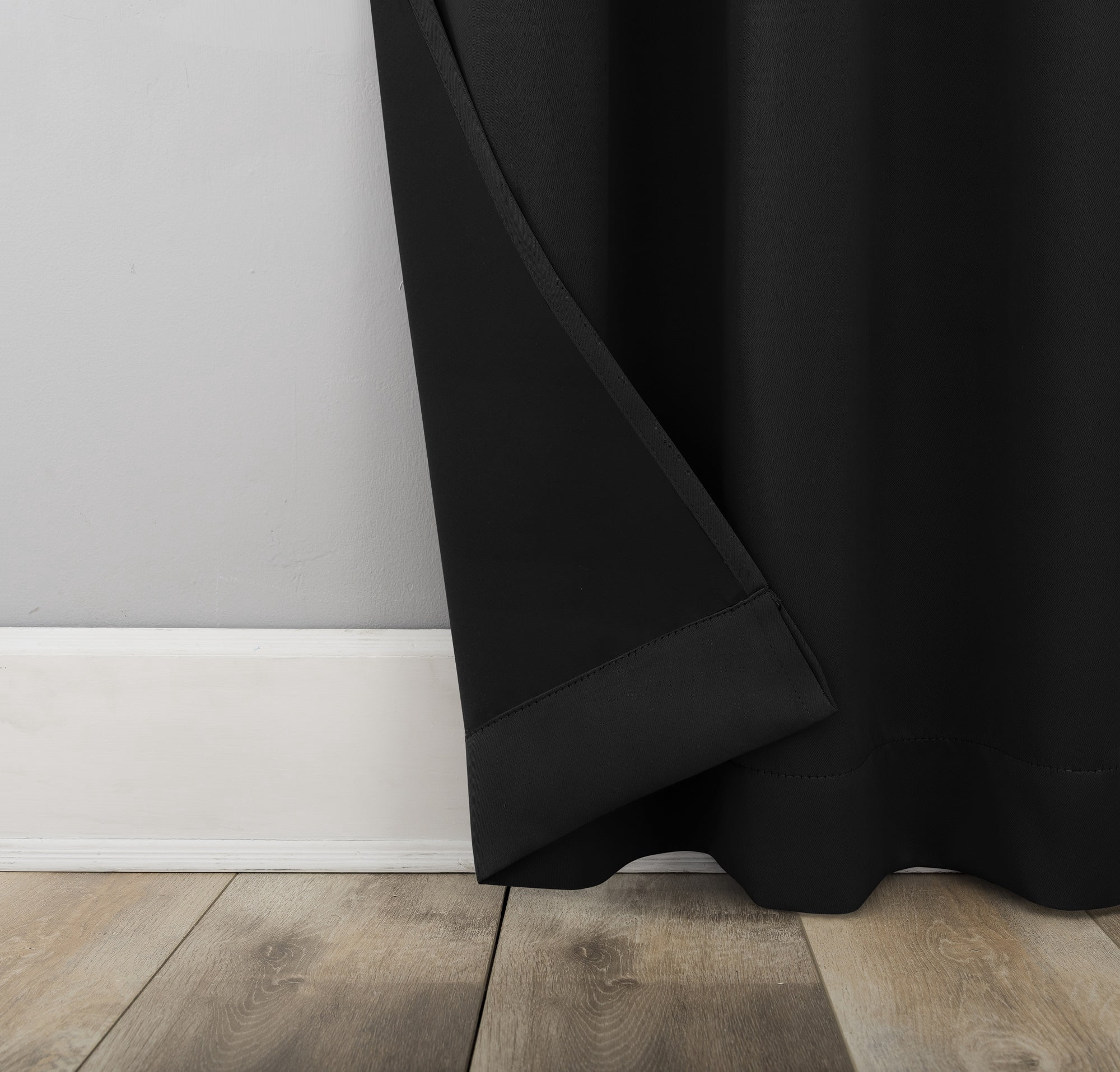 Sun Zero Randall Blackout Rod Pocket Curtain Panel, 37" x 63", Black