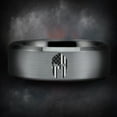 thumbnail image 2 of Silver Tungsten Spartan Mask Ring, 2 of 3