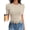 Beige, variant on Women Puff Short Sleeve Crewneck Dressy Casual Tops Summer Fitted Ribbed Knit Trendy Work Shirts 2026 Spring Clothes Black Large