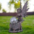 thumbnail image 1 of Estatua Solar Angel Garden Estatua Grieta Bola Lámpara Resina Hada Estatuilla Artesanía (A) Wdftyju Libre de BPA, 1 of 4