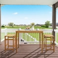 thumbnail image 4 of Gymax 45'' Rectangular Bar Height Dining Table Outdoor Acacia Wood Bar Table Indonesia Teak, 4 of 10
