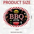 thumbnail image 2 of General 50 Pcs BBQ Birthday Party Supplies 10" × 12" Large Red Gingham and Black BBQ Oval Paper Plates Disposable Heavy Duty BBQ Party Plates for Picnic Barbecue Baby Shower Birthday Decorations, 2 of 13