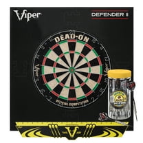 Viper Dead-On Sisal Dartboard, Defender II Dart Surround, Jar of 20 Darts and Viper Edge Throwline