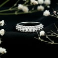 thumbnail image 3 of Rosec Jewels - Certified Moissanite Wedding Ring Wide (D-VS1 Quality) - Moissanite Half Eternity Ring - with Jewelry Box, 18K White Gold, US 12.00, 3 of 8